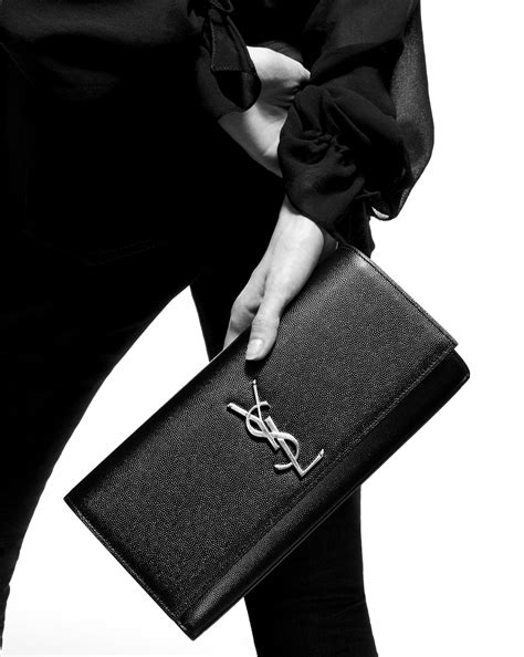 ysl kate leather clutch|saint laurent kate clutch.